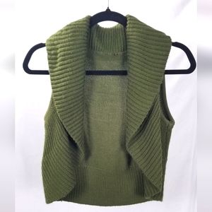 Olive Green Vintage Knit Sleeveless Shrug